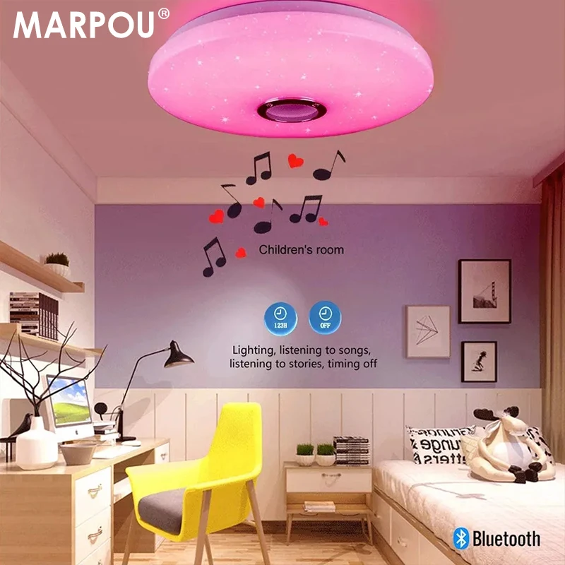 MARPOU Smart Modern Ceiling Lighting RGB Ceiling Lamps AC 220V Music Remote Appl