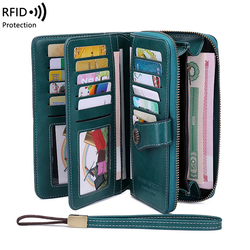 Fashion Texture Women's Wallet High Quality RFID Anti theft Leather Wallet Women