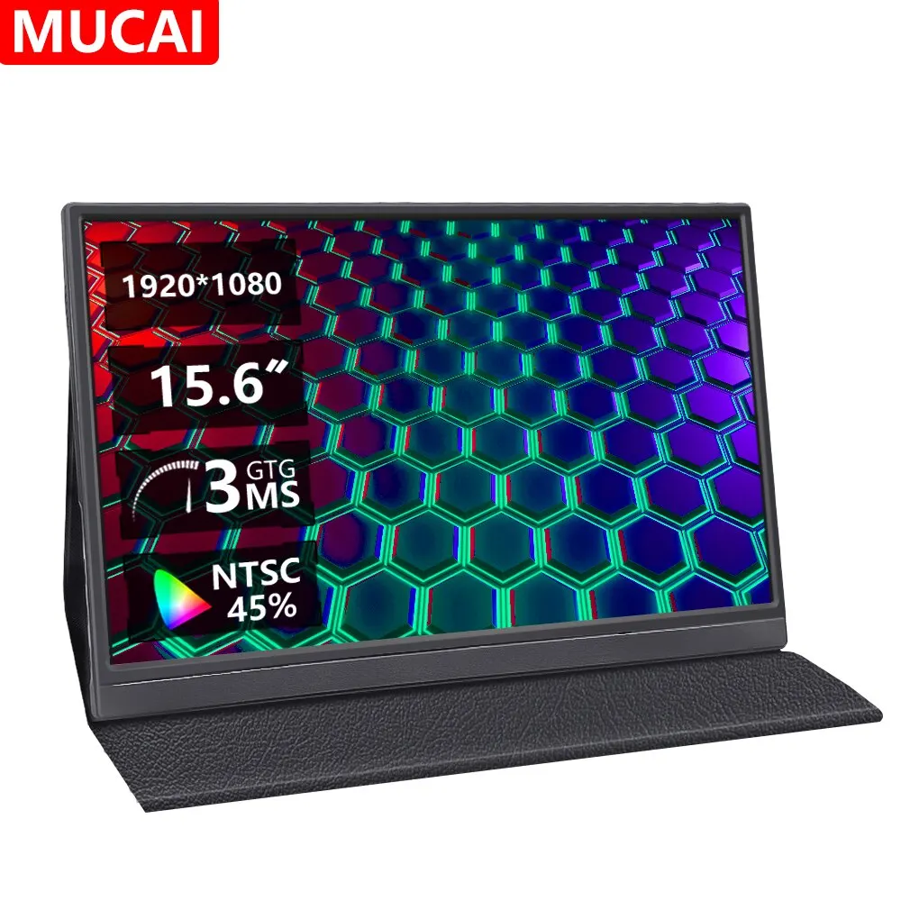 MUCAl 15.6 Inch Portable Monitor FHD 1920*1080 Travel Gaming 15.6" Display Scree