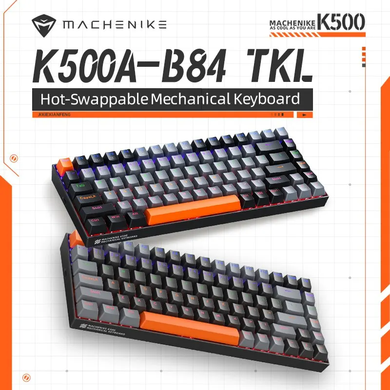 Machenike K500A-B84 Mechanical Keyboard 75% TKL Hot-Swappable Wired Gaming Keybo