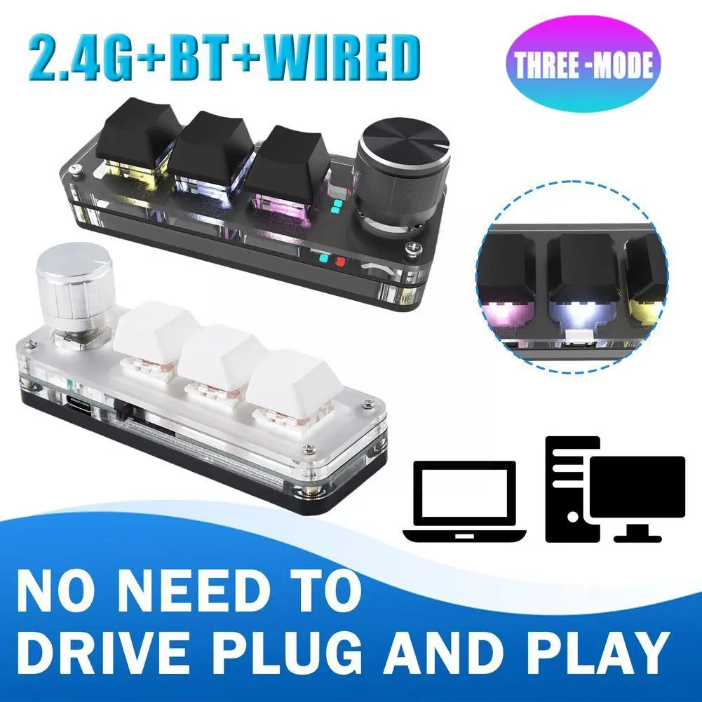 Macro Mechanical Keyboard RGB Mini Gaming Custom Programming Red Switch 3 Keys 1