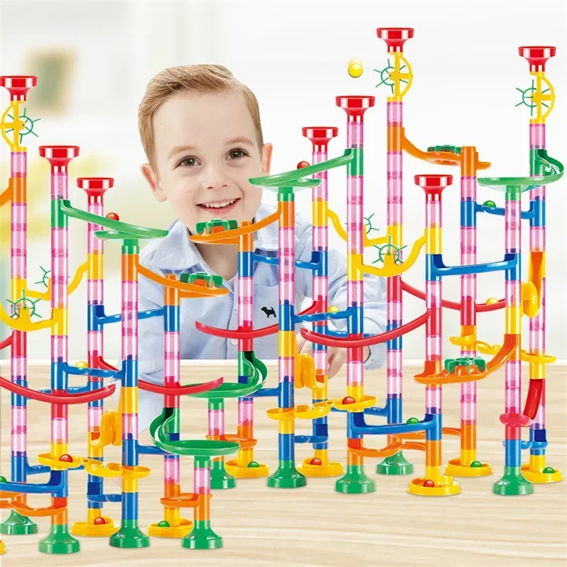 Marble Run Building Blocks Marbles Slide Toys For Children DIY Creativity Constr