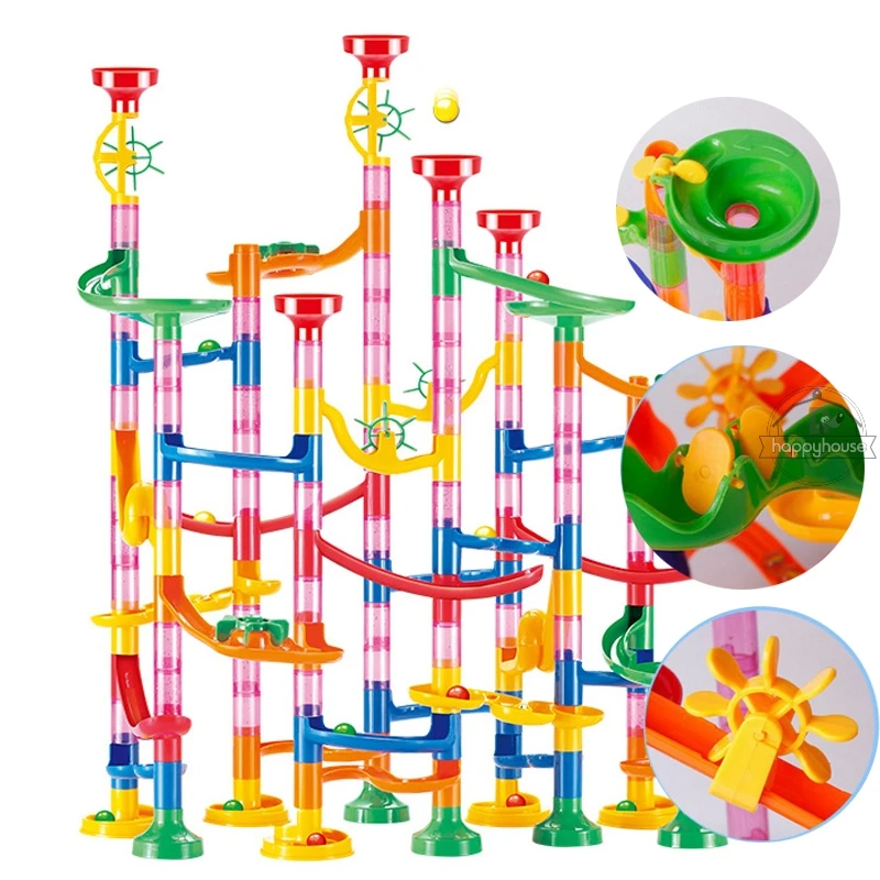 Marble Run Race Track Building Blocks Kids 3D Maze Ball Roll Toy DIY Marble Run 