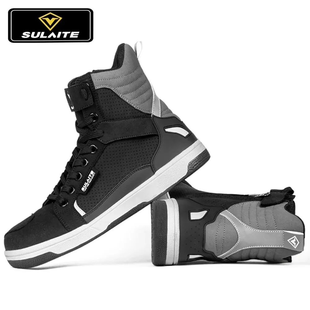 Men's Motorcycle Shoes Four Seasons Motorbike Gear Shift Breatheable Anti-fall R