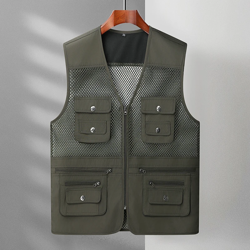 Men's Outdoor Vests Military Tactical Sleeveless Jackets Multiple Pockets Fishin