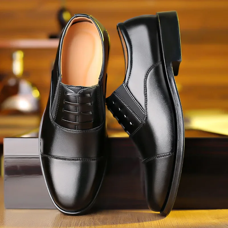 Mens Formal Leather Shoes Slip on Dress Wedding Casual Flats Luxury Walking Oxfo