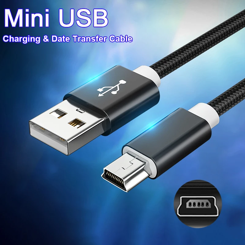 Mini USB To USB Fast Data Transmission Charging Cable for MP3 MP4 Player Car DVR