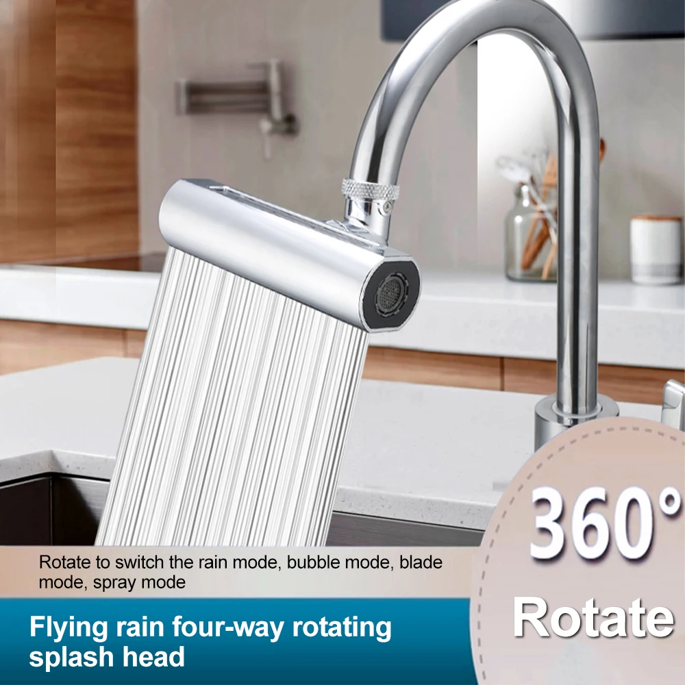 Modern Design Swivel Waterfall Kitchen Faucet Thread Anti-Splash Device Rotary B