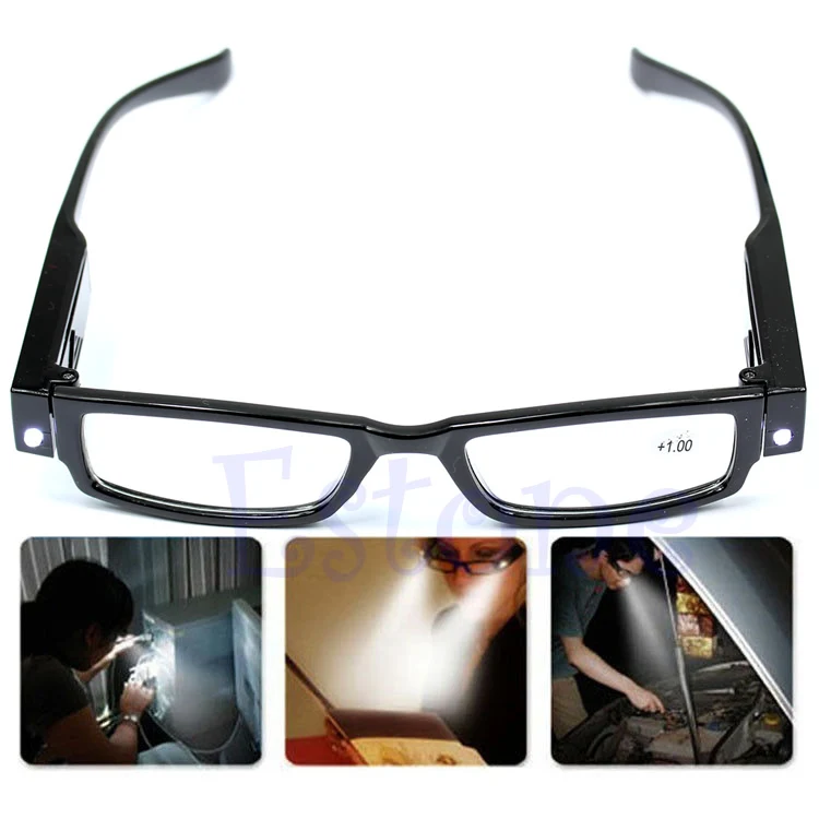 Multi Strength LED Reading Glasses Eyeglass Spectacle Diopter Magnifier Light UP