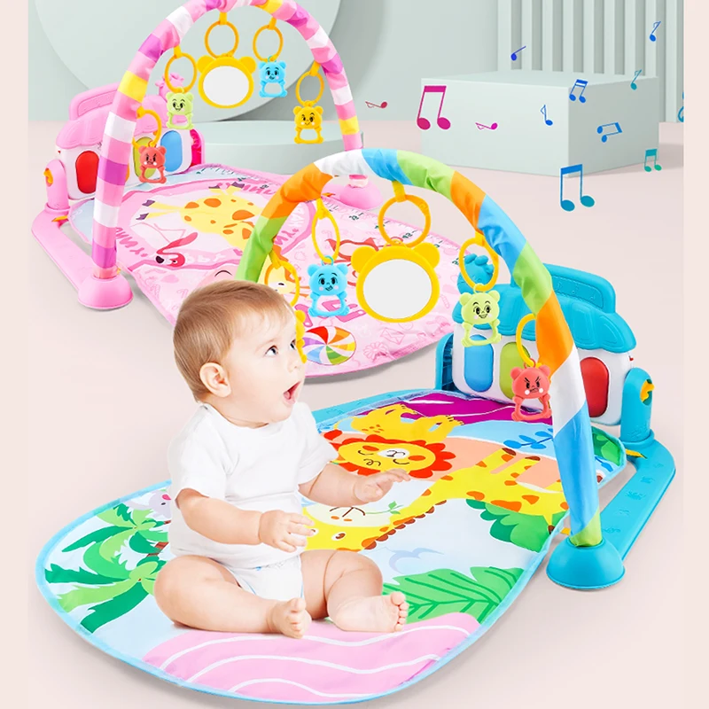 Musical Baby Activity Gym Rack Play Mat Kid Rug Puzzle Mat Carpet Piano Keyboard
