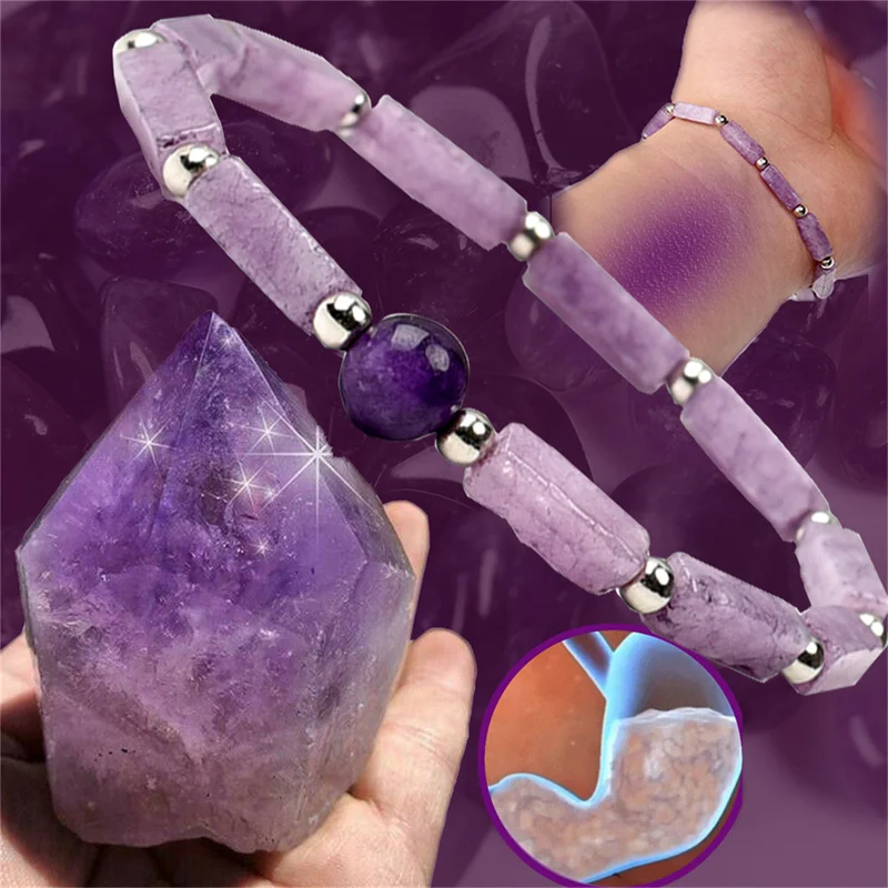 Natural Amethyst Body-purify Slimming Bracelet Stone Energy Bracelets for Women 