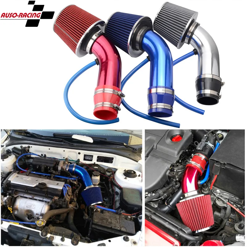New 76mm Universal Car Racing Cold Air Intake System Turbo Induction Pipe Tube K