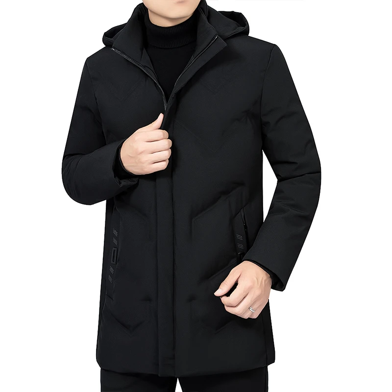 Male Winter Jacket Men Thicken Warm Men Parkas Hooded Long Coat Fleece Mens Jack