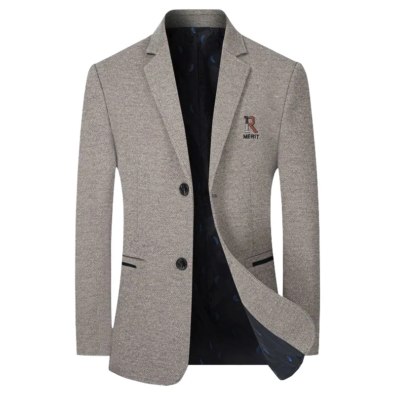 New Men Business Casual Cashmere Blazers Suits Jackets Wool Blends Male Autumn W