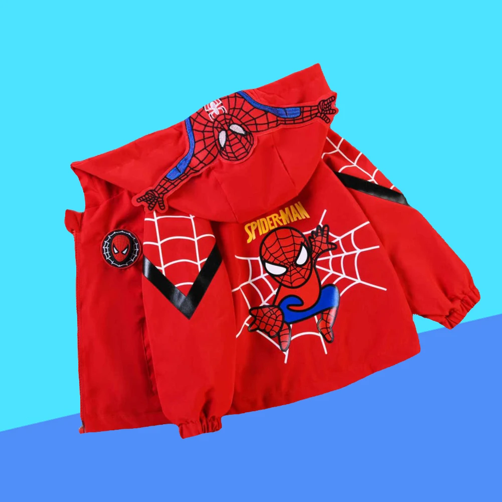 New Spring Autumn Red Blue SpiderMan Thin style Children costume boys Coats Jack