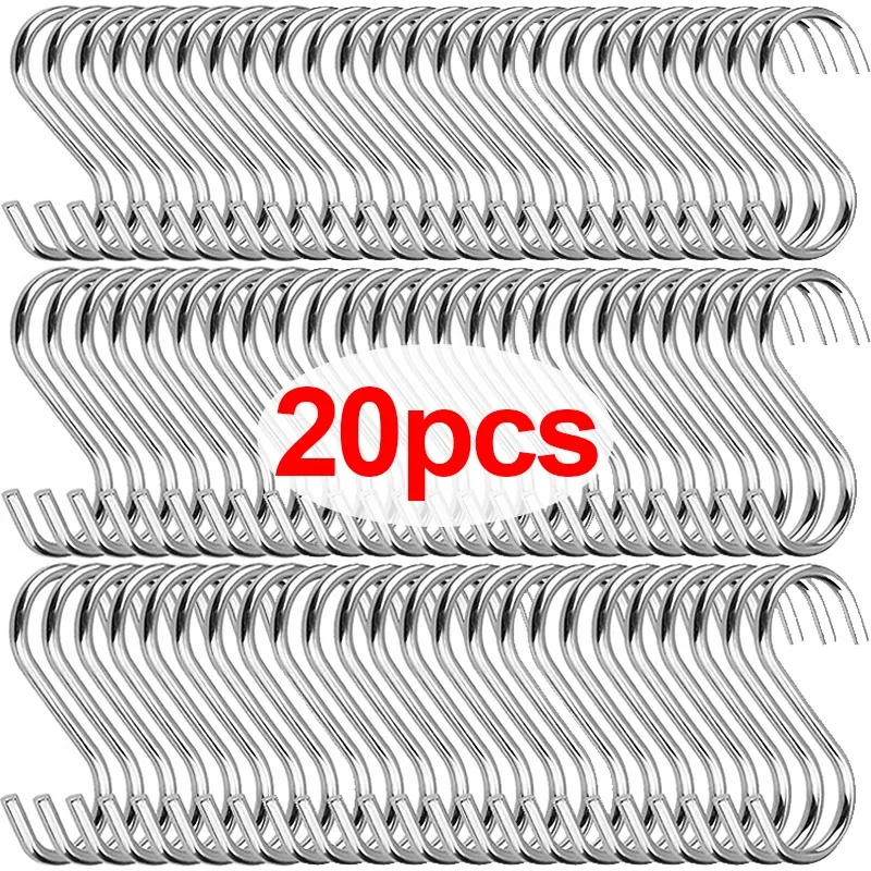 Stainless Steel S-Shape Hooks Multi-function Hanging Hook for Clothes Bags Towel