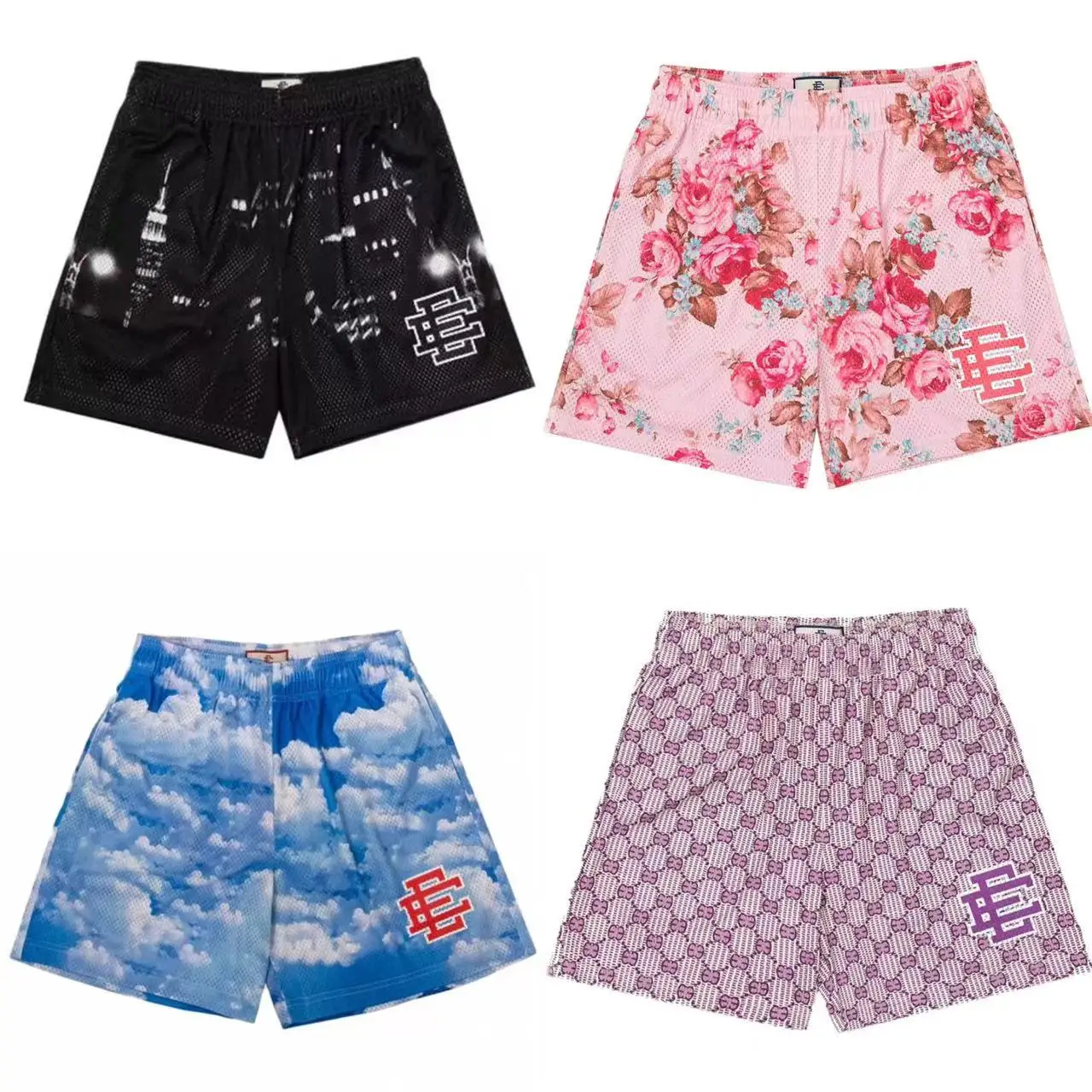 New Summer Eric Emanuel EE Basic Mesh Short Classic Floral Printed Gym Shorts Me
