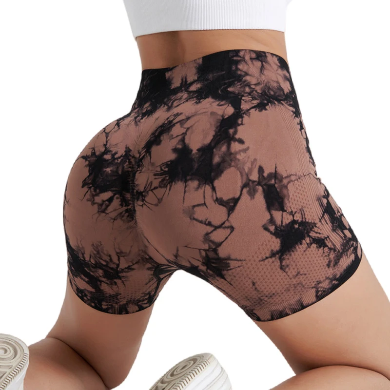 New Tie Dye Yoga Shorts Women's Sports Outdoor Running Yoga Fitness Pants Comfor