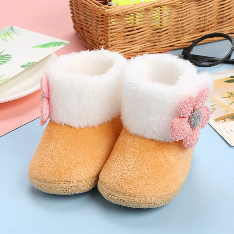 Newborn Baby Girls Boys Soft Booties Solid Pompom Snow Boots Infant Toddler Newb