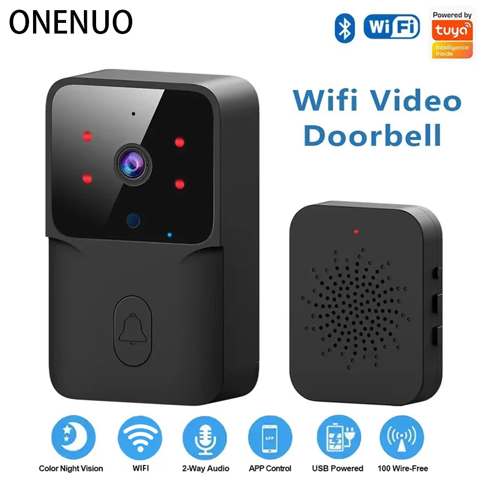 WiFi Doorbell Home Tuya WiFi Wireless Doorbell DC AC Battery Powered Camera Bell
