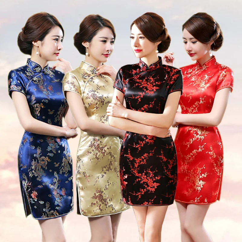 Old Shanghai Tradition Qipao Elegant Women Perform Formal Cheongsam Oversize 6XL
