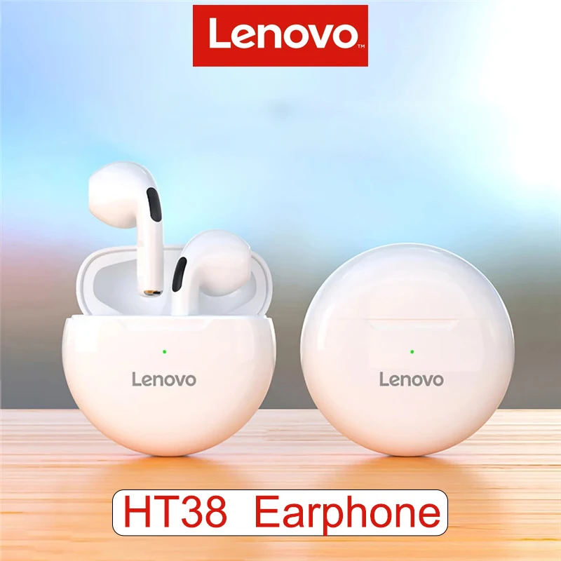 Original Lenovo HT38 Wireless Bluetooth Headphones Stereo Bass With Microphone N
