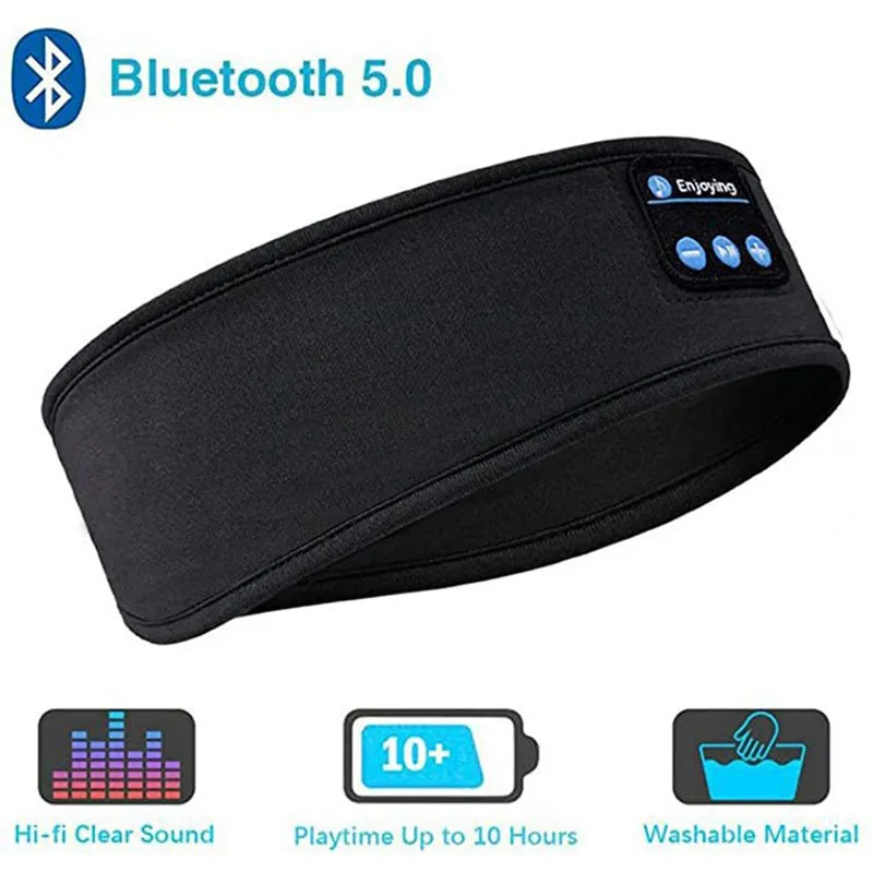 Original Wireless Bluetooth Headset Sport Sleep Headband 5.0 Earbuds Eye Mask Fo