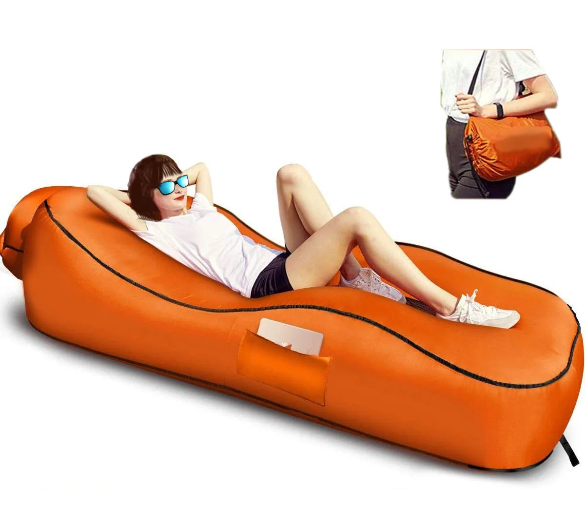 Outdoor Foldable Inflatable Sofa Lounge Couch Sleeping Bed Portable Foldable Air