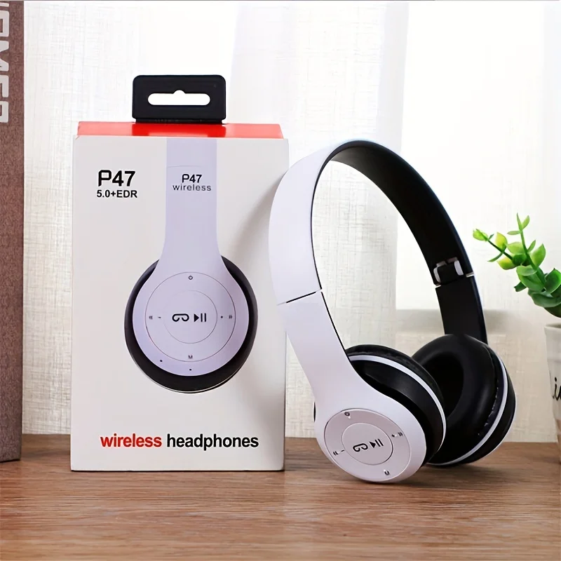 P47 Bluetooth 5.0 Wireless Headphone Foldable HIFI Stereo Bass Earphone Kid Helm