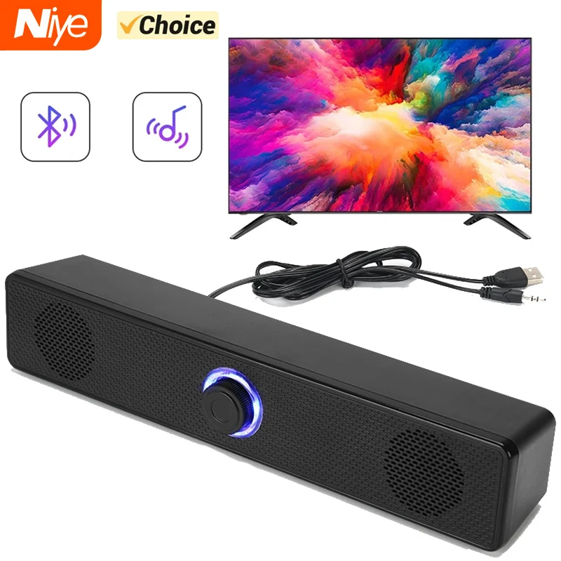 PC Soundbar Wired and Wireless Bluetooth Speaker USB Powered Soundbar for TV Pc 