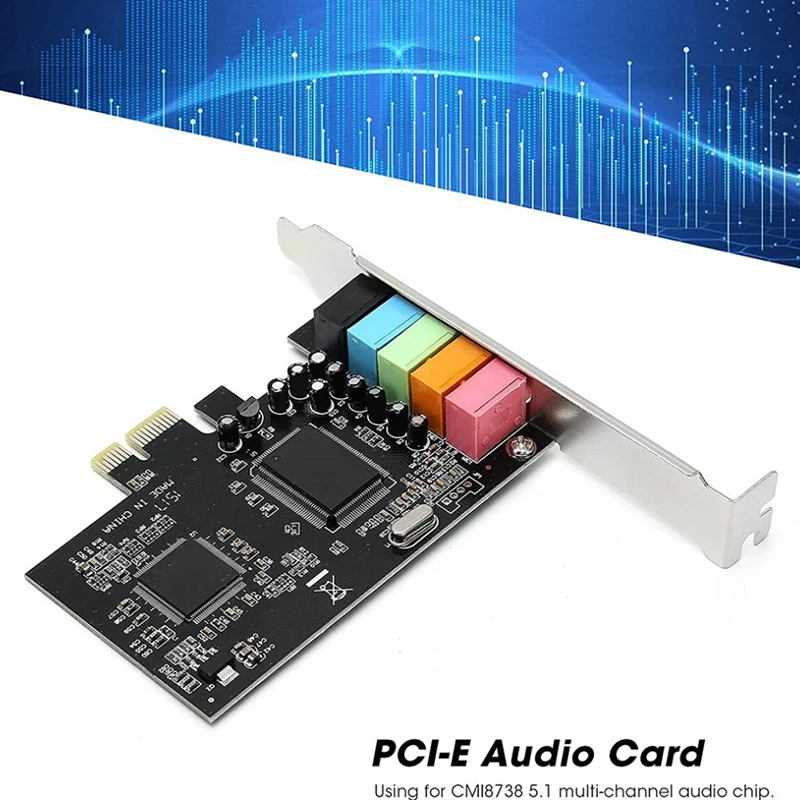 PCI-E 5.1 Sound Card Computer PCIE 5.1 Channel 3D Audio 6 Channels 3D Games Musi