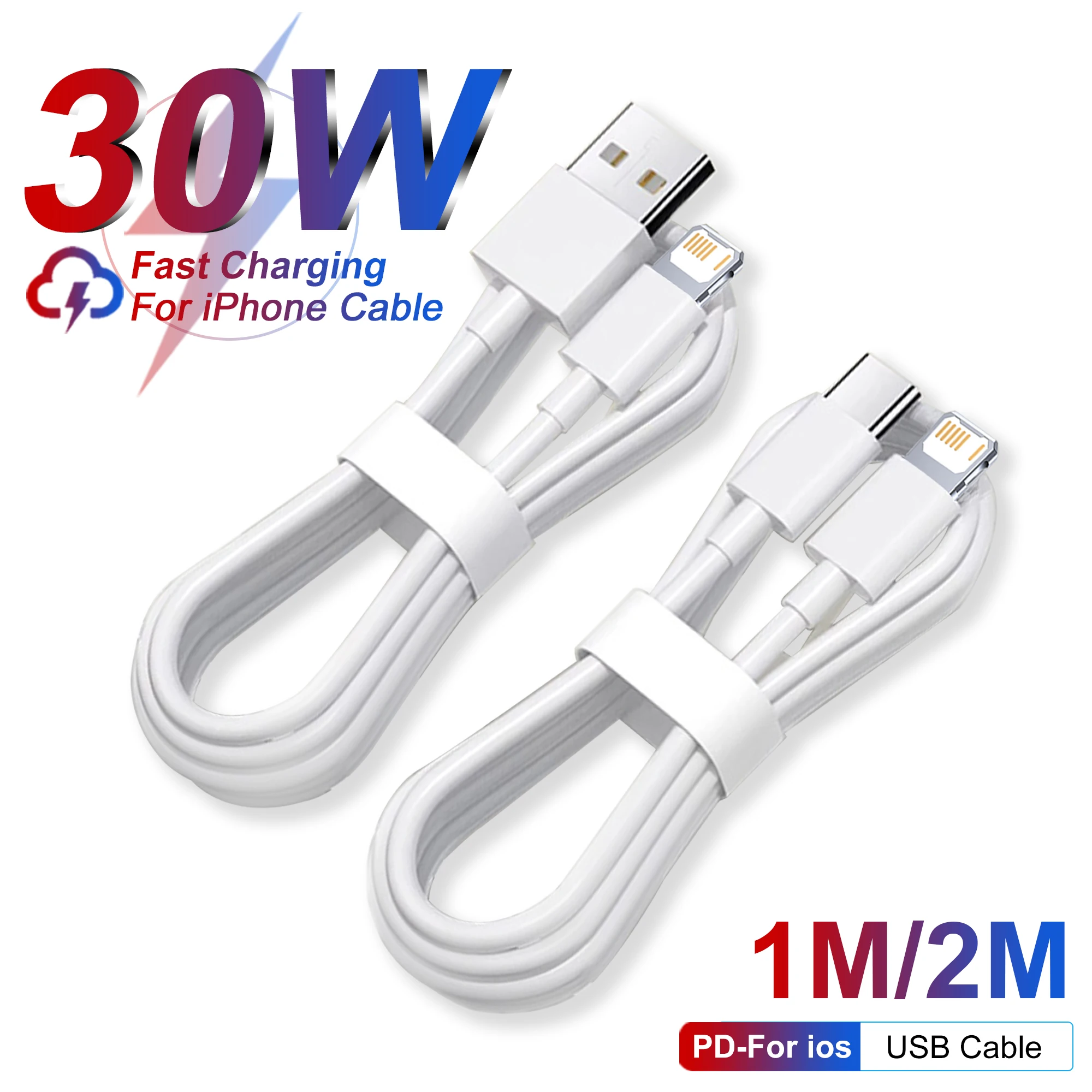 PD 30W USB C Cable For Apple iPhone 14 13 11 12 Pro Max Fast Charging USB Cables