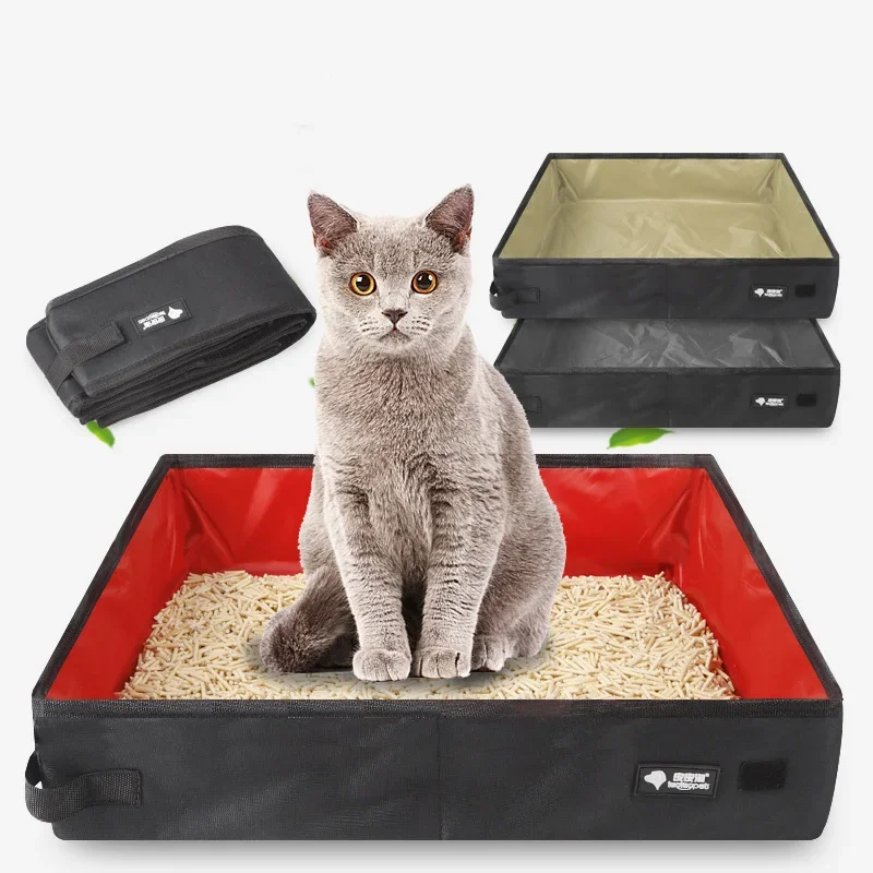 Portable Folding Travel Pet Litter Box Dog Toilet Tray Folding Cat Litter Potty 