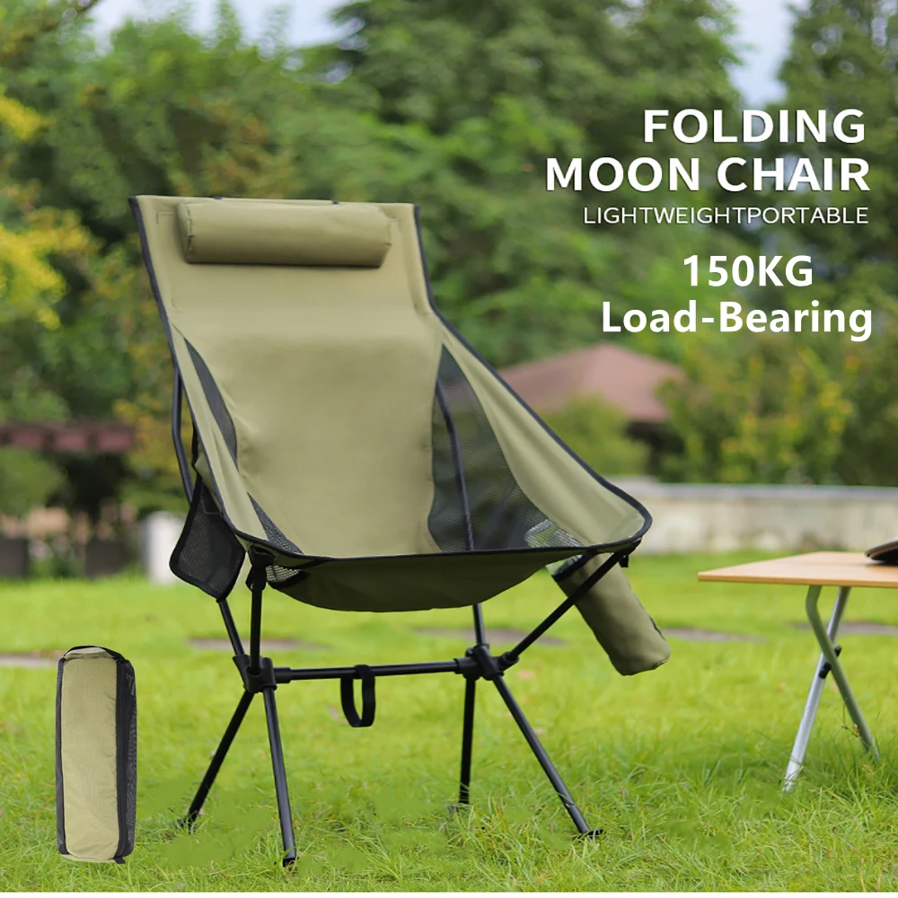 Portable Outdoor Camping Foldable Chair Beach Travel Relaxing Lightweight Lounge