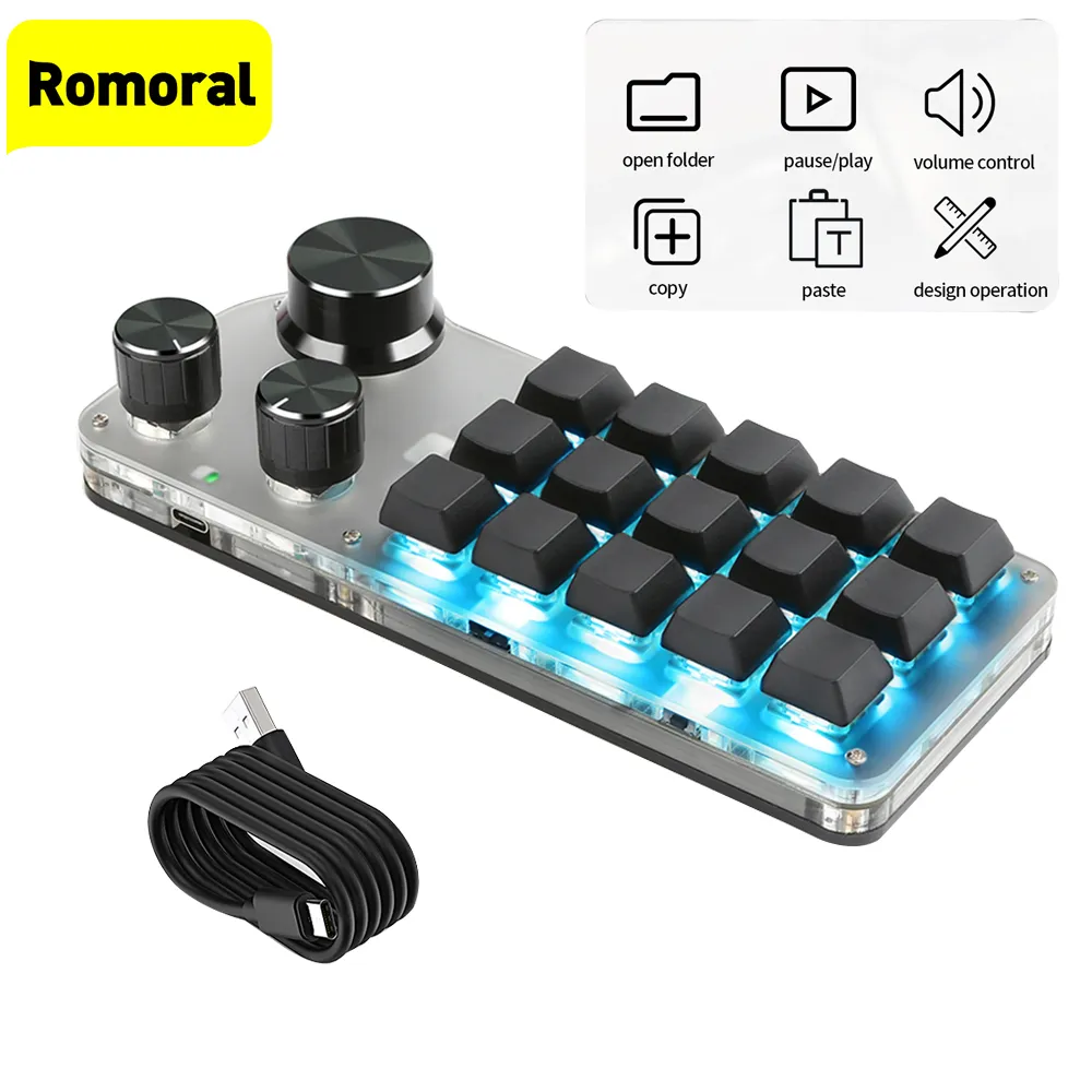 Programming Macro Custom Keyboard 2.4G/Bluetooth/USB 3 Mode RGB Mechanical Keybo