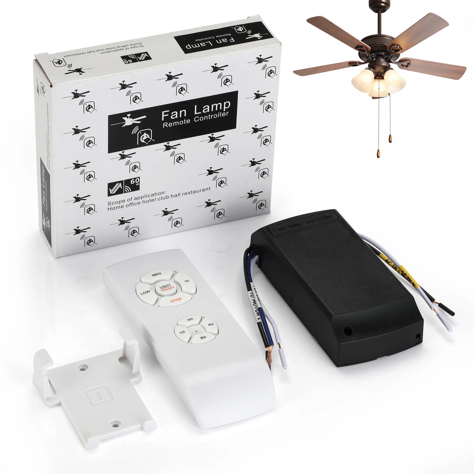 QIACHIP Universal Ceiling Fan Lamp Remote Control Kit AC 110-240V Timing Control