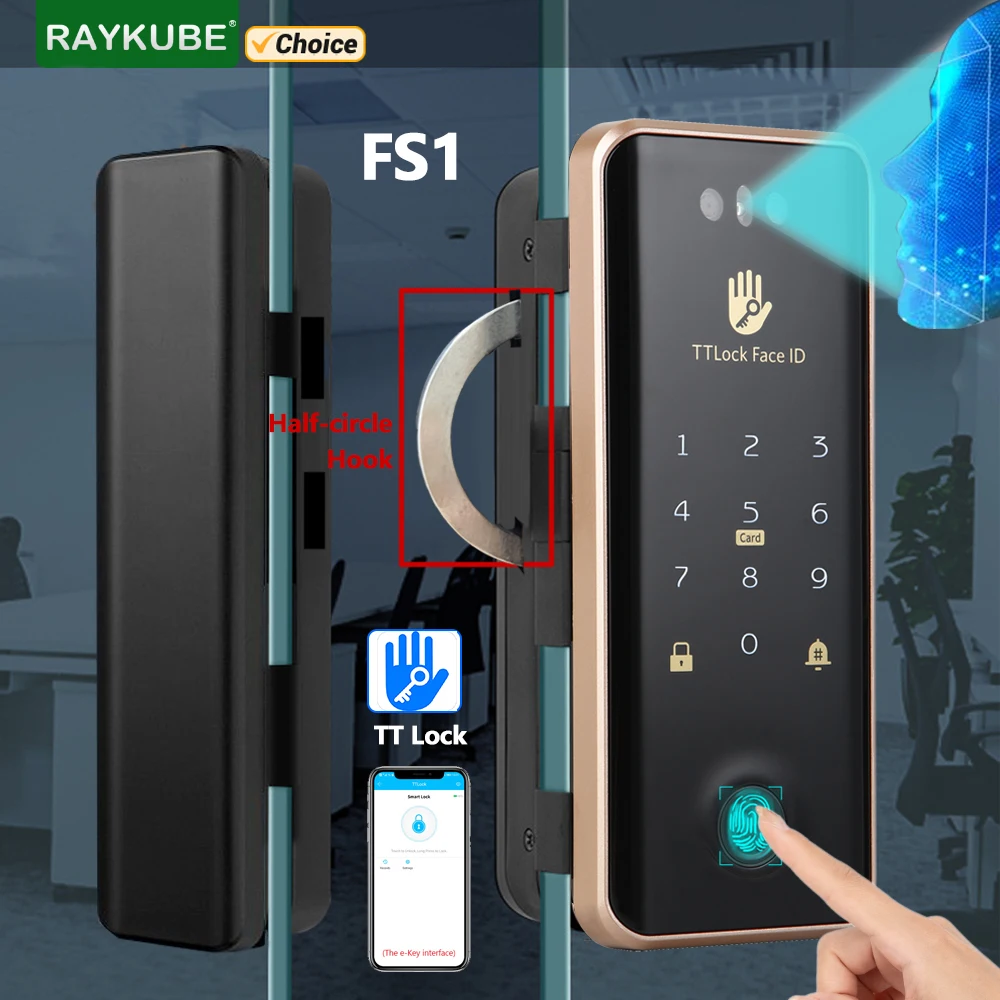 RAYKUBE FS1 TT Lock 3D Face Recognition Smart Lock With Half-circle Hook Biometr