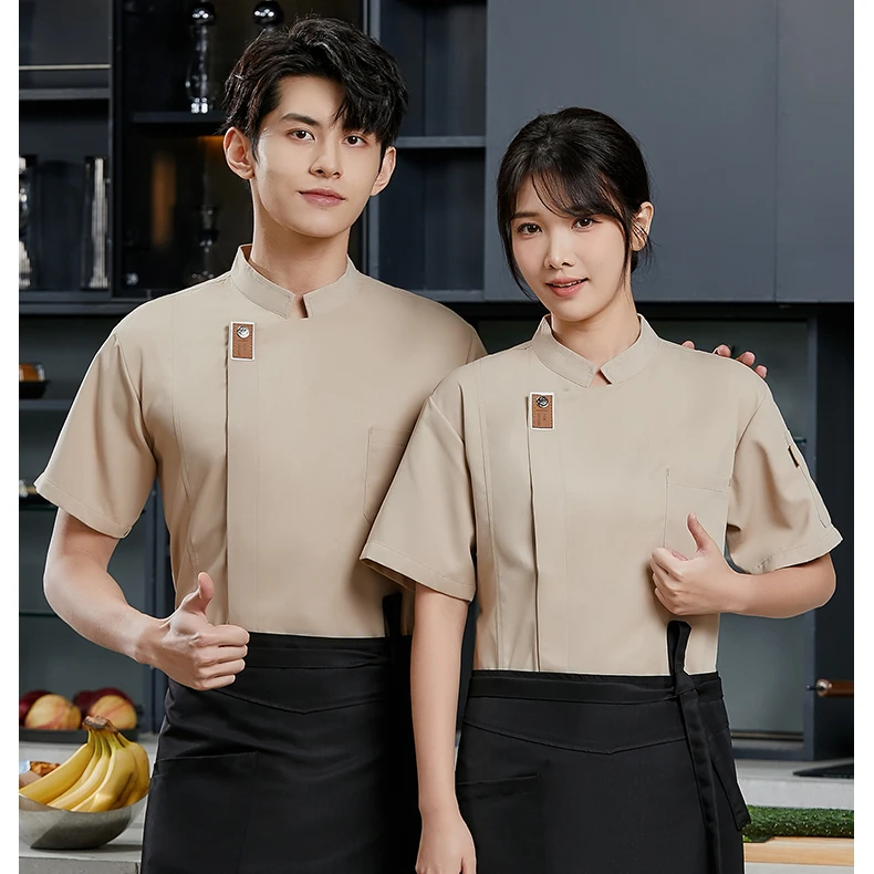 Restaurant Waiter Work Uniform for Catering Chefs Chef Work Uniform,Short Sleeve