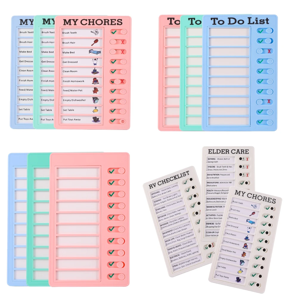 Reusable My Chores Checklist Daily Planner Memo Plastic Board Chore Chart Respon
