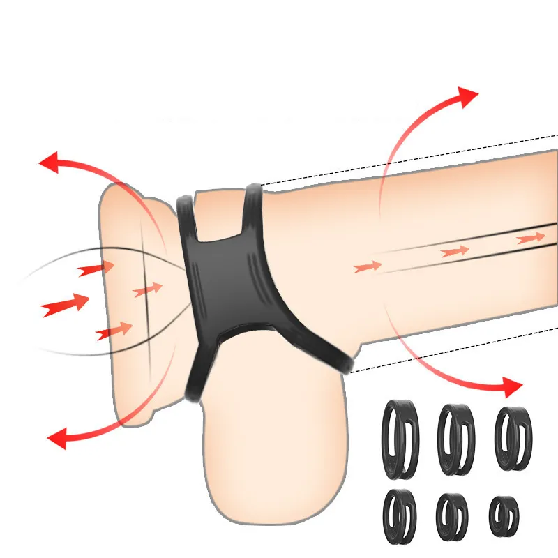 Reusable Silicone Stretchy Penis Ring Delay Ejaculation Cock Ring Man Sex Erecti