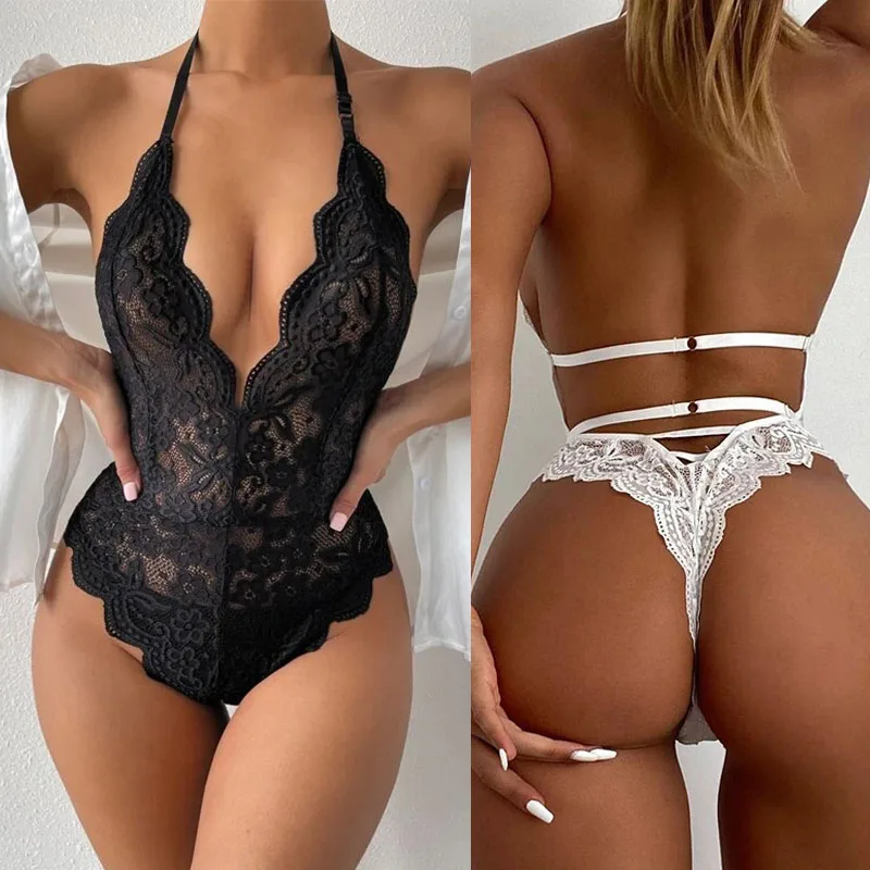 Sexy Bodysuit Woman Lingerie Babydoll Lace One-piece Bodysuit Pajamas Adult Ling