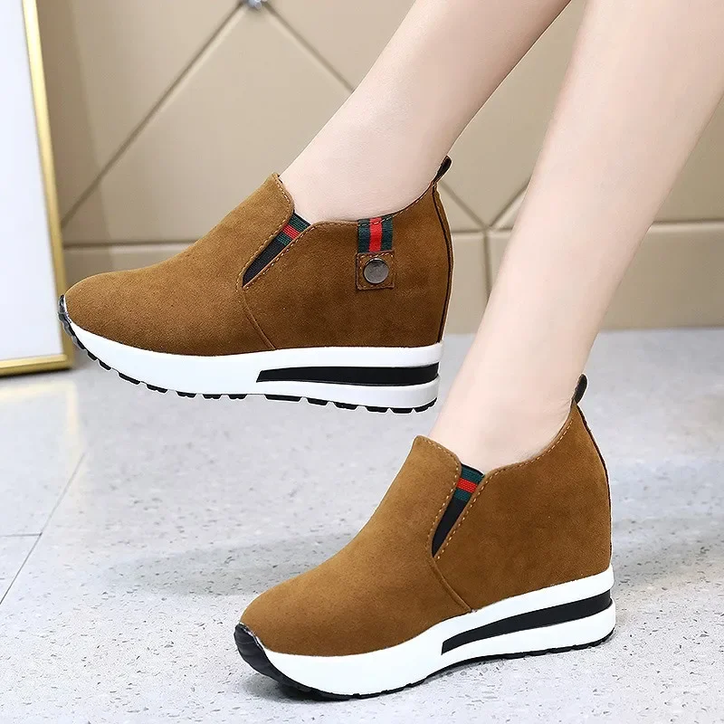 Silver Platform Shoes Hidden Heel Women Casual Platform Shoes Woman Sneakers Sho