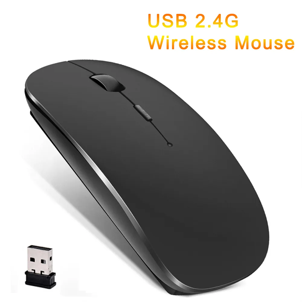 Slim Wireless Mouse 2.4GHz Optical Mice 1600DPI Gamer Office Quiet Mouse Ergonom