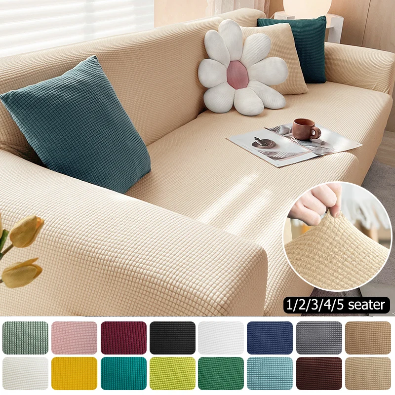 Sofa Cover Elastic For Living Room Home Jacquard Stretch Slipcovers Corner Couch