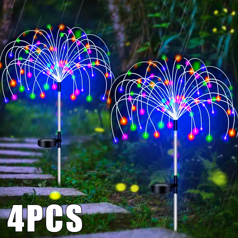 Solar LED Firework Fairy Lights Outdoor Waterproof Garden Decoration Lawn Pathwa
