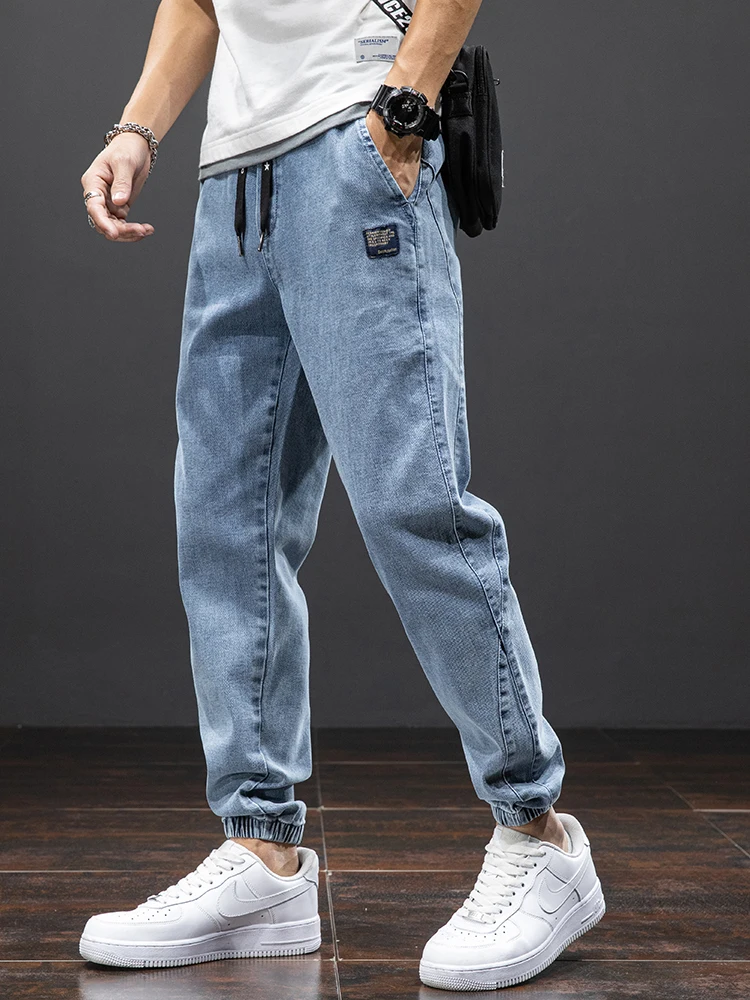 Spring Summer Black Blue Cargo Jeans Men Streetwear Denim Jogger Pants Men Baggy