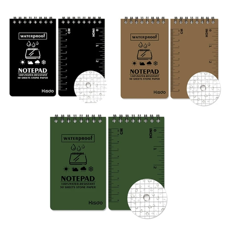 Stone Paper Waterproof Spiral Notebooks Notepad Pocket Notebook All-Weather Memo