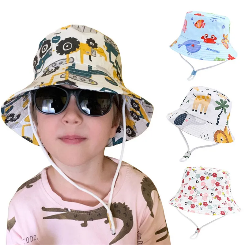 Summer Panama Baby Girls Hat Autumn Cartoon Boys Fisherman Hat Baby Sun Hat Outd