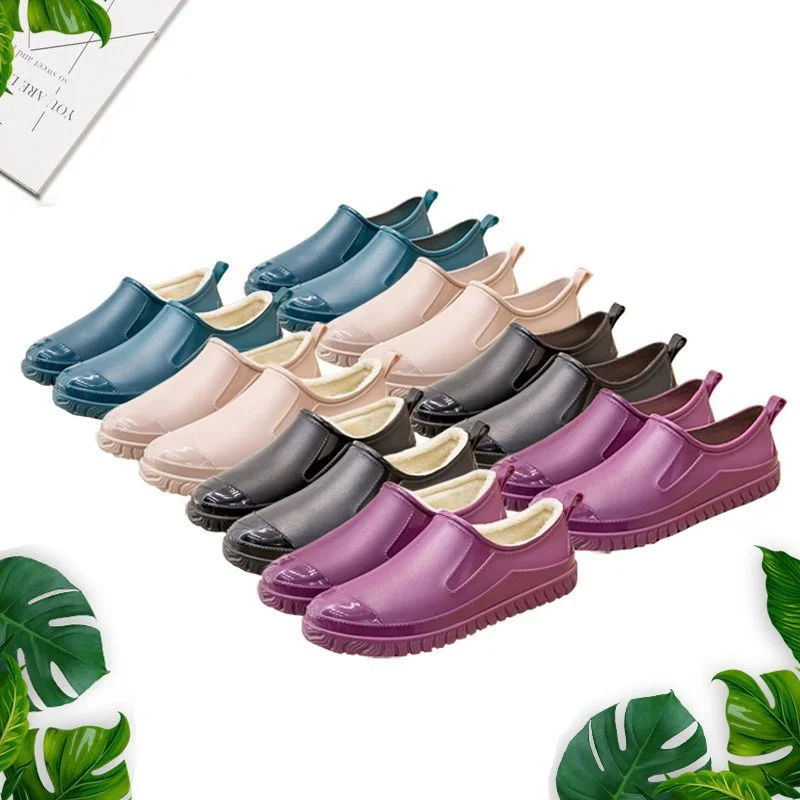 Thickened Rain Boots Women Four Seasons Baby Light Water Shoes Mid-calf Short Tu