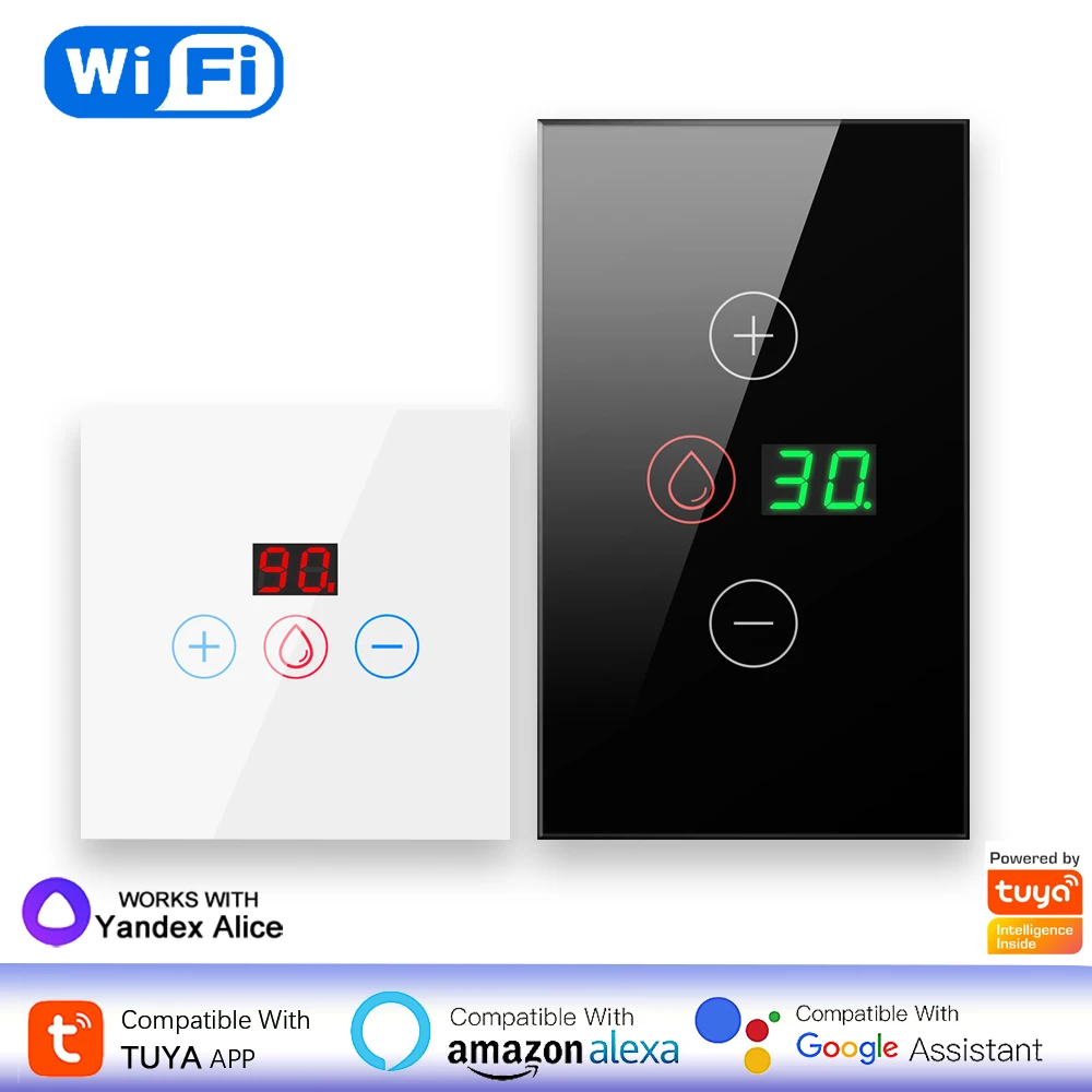 Tuya 20A WiFi Boiler Switch Power Monitor EU/US 4400W Smart Water Heater Panle A